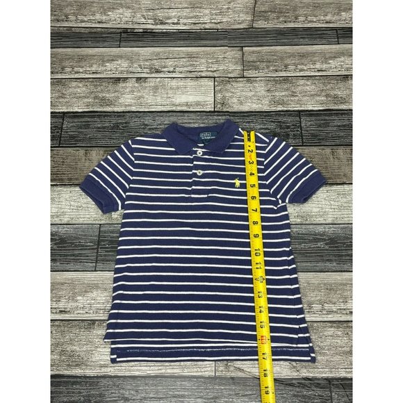 Ralph Lauren Polo Shirt Youth 4/4T Blue Striped - Picture 2 of 6